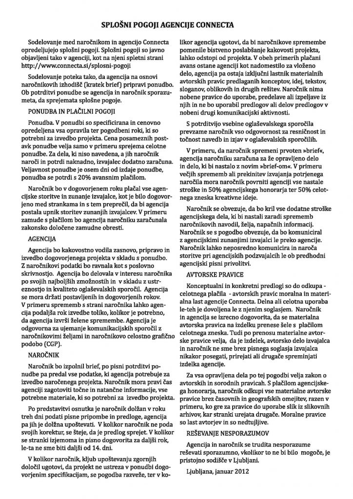 splošni pogoji